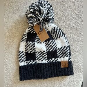 NWT C.C Plaid Beanie with Pom Pom
